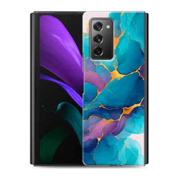 Пластиковый чехол на Samsung Galaxy Z Fold 2 с принтом Мрамор блестки Пластиковый чехол на Samsung Galaxy Z Fold 2 с принтом Мрамор блестки