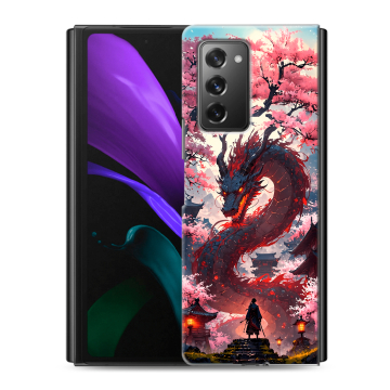 Пластиковый чехол на Samsung Galaxy Z Fold 2 с принтом Дракон Японский