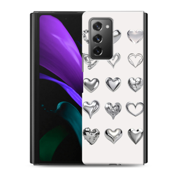 Пластиковый чехол на Samsung Galaxy Z Fold 2 с принтом Y2K сердечки Пластиковый чехол на Samsung Galaxy Z Fold 2 с принтом Y2K сердечки