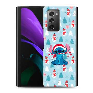 Пластиковый чехол на Samsung Galaxy Z Fold 2 с принтом Стич Новый год Пластиковый чехол на Samsung Galaxy Z Fold 2 с принтом Стич Новый год