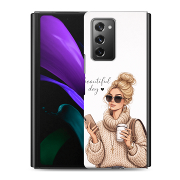 Пластиковый чехол на Samsung Galaxy Z Fold 2 с принтом женский