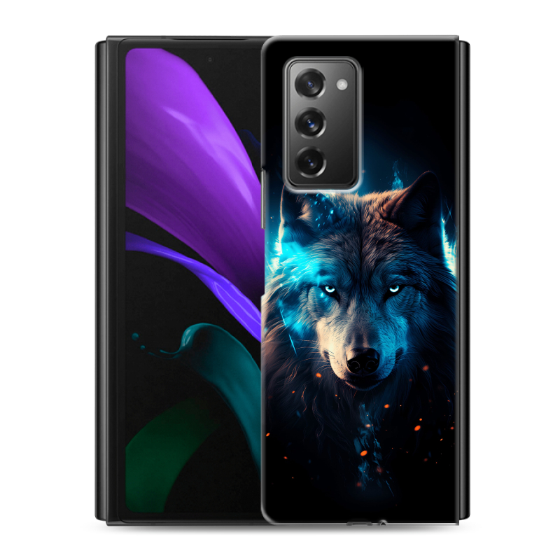 Пластиковый чехол на Samsung Galaxy Z Fold 2 с принтом Волк ночной Пластиковый чехол на Samsung Galaxy Z Fold 2 с принтом Волк ночной