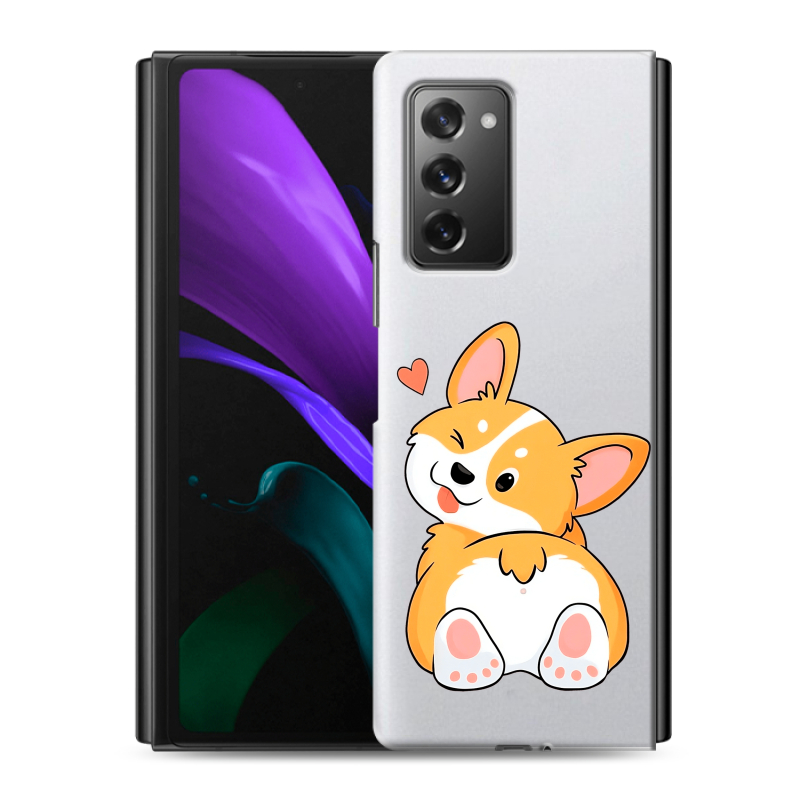 Пластиковый чехол на Samsung Galaxy Z Fold 2 с принтом Корги Пластиковый чехол на Samsung Galaxy Z Fold 2 с принтом Корги