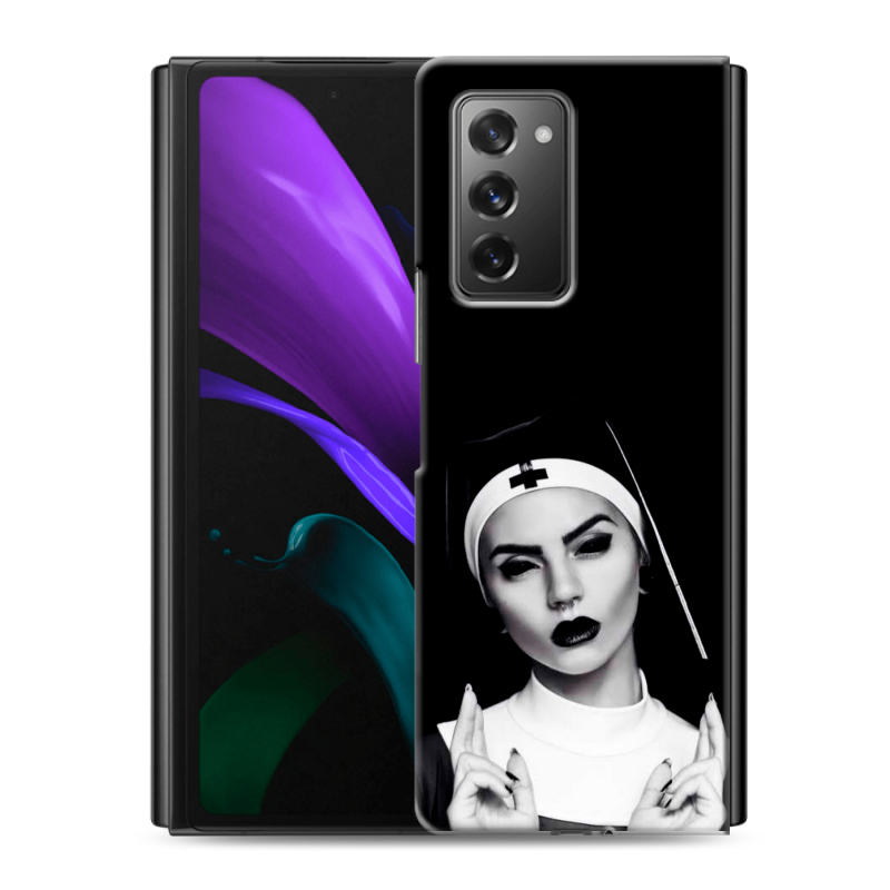 Пластиковый чехол на Samsung Galaxy Z Fold 2 с принтом монашка Пластиковый чехол на Samsung Galaxy Z Fold 2 с принтом монашка