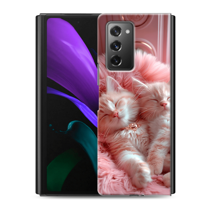 Пластиковый чехол на Samsung Galaxy Z Fold 2 с принтом котята котики Пластиковый чехол на Samsung Galaxy Z Fold 2 с принтом котята котики