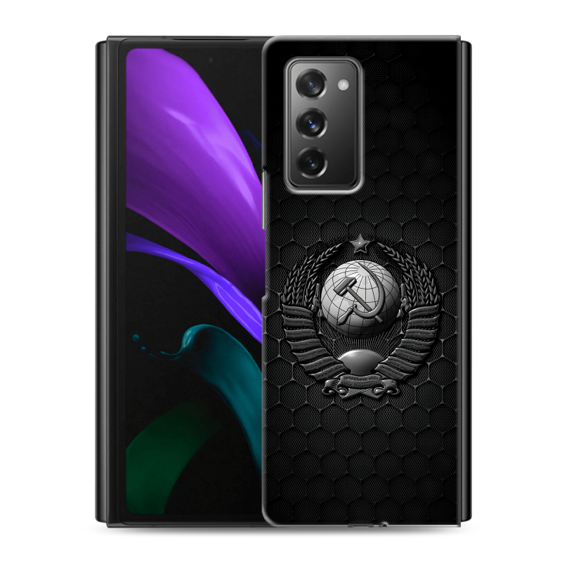 Пластиковый чехол на Samsung Galaxy Z Fold 2 с принтом Герб Флаг СССР Пластиковый чехол на Samsung Galaxy Z Fold 2 с принтом Герб Флаг СССР