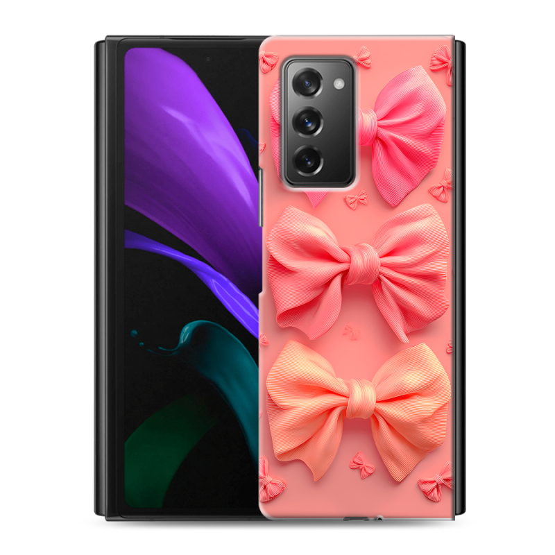 Пластиковый чехол на Samsung Galaxy Z Fold 2 с принтом Розовые бантики Пластиковый чехол на Samsung Galaxy Z Fold 2 с принтом Розовые бантики