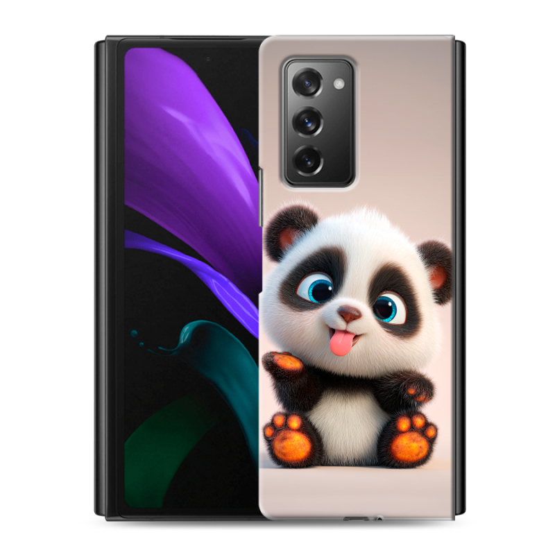 Пластиковый чехол на Samsung Galaxy Z Fold 2 с принтом милая панда Пластиковый чехол на Samsung Galaxy Z Fold 2 с принтом милая панда