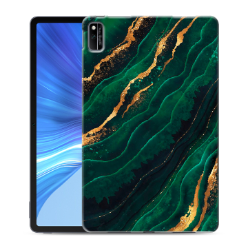 Силиконовый чехол на планшета Huawei Honor Pad V6 с принтом Мрамор зеленое золото Силиконовый чехол на планшета Huawei Honor Pad V6 с принтом Мрамор зеленое золото