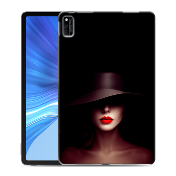 Силиконовый чехол на Huawei Honor Pad V6 с принтом Девушка в шляпе