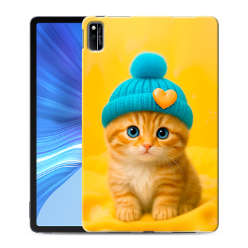 Силиконовый чехол на Huawei Honor Pad V6 с принтом Котенок в шапке