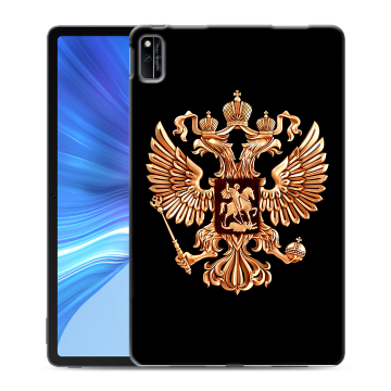 Силиконовый чехол на Huawei Honor Pad V6 с принтом Герб России золотой