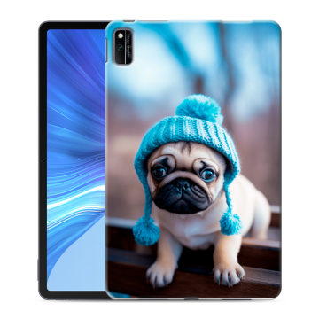 Силиконовый чехол на Huawei Honor Pad V6 с принтом Мопс в шапке