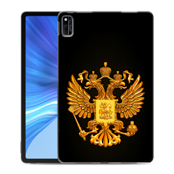 Силиконовый чехол на Huawei Honor Pad V6 с принтом Герб России желтый