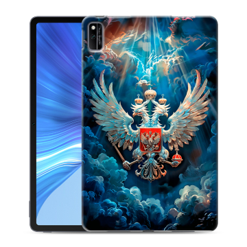 Силиконовый чехол на Huawei Honor Pad V6 с принтом Герб флаг России