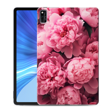 Силиконовый чехол на Huawei Honor Pad V6 с принтом цветы пионы