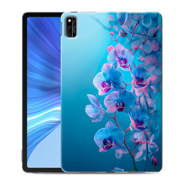 Силиконовый чехол на Huawei Honor Pad V6 с принтом голубые орхидеи