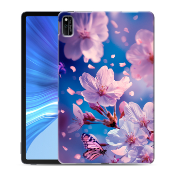 Силиконовый чехол на Huawei Honor Pad V6 с принтом цветы бабочки