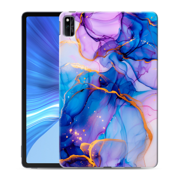 Силиконовый чехол на Huawei Honor Pad V6 с принтом синий мрамор