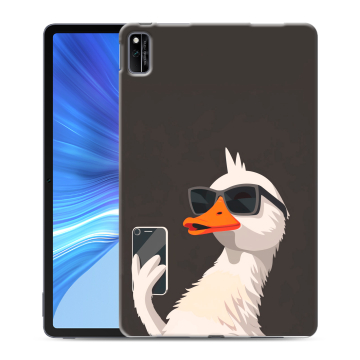 Силиконовый чехол на Huawei Honor Pad V6 с принтом утка в очках