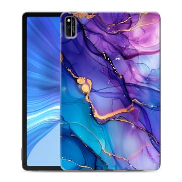 Силиконовый чехол на Huawei Honor Pad V6 с принтом синий мрамор