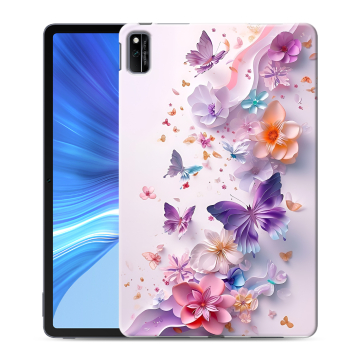 Силиконовый чехол на Huawei Honor Pad V6 с принтом цветы бабочки Силиконовый чехол на Huawei Honor Pad V6 с принтом цветы бабочки