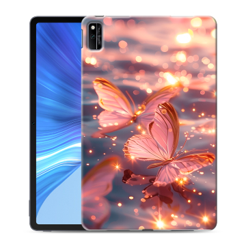 Силиконовый чехол на Huawei Honor Pad V6 с принтом бабочки розовые