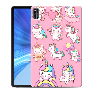 Силиконовый чехол на Huawei Honor Pad V6 с принтом Единороги и радуга