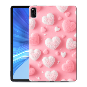 Силиконовый чехол на Huawei Honor Pad V6 с принтом Сердечки