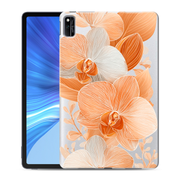 Силиконовый чехол на Huawei Honor Pad V6 с принтом Бежевые цветы Силиконовый чехол на Huawei Honor Pad V6 с принтом Бежевые цветы