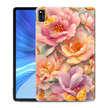 Силиконовый чехол на Huawei Honor Pad V6 с принтом Цветы и бабочки Силиконовый чехол на Huawei Honor Pad V6 с принтом Цветы и бабочки