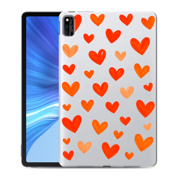 Силиконовый чехол на Huawei Honor Pad V6 с принтом Сердечки Силиконовый чехол на Huawei Honor Pad V6 с принтом Сердечки