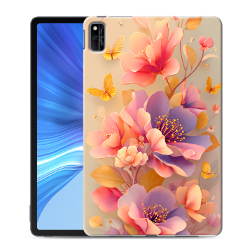 Силиконовый чехол на Huawei Honor Pad V6 с принтом Цветы и бабочки Силиконовый чехол на Huawei Honor Pad V6 с принтом Цветы и бабочки