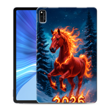 Силиконовый чехол на Huawei Honor Pad V6 с принтом Новый год коня Силиконовый чехол на Huawei Honor Pad V6 с принтом Новый год коня