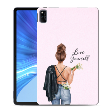 Силиконовый чехол на Huawei Honor Pad V6 с принтом женский
