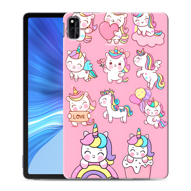 Силиконовый чехол на Huawei Honor Pad V6 с принтом Единороги и радуга Силиконовый чехол на Huawei Honor Pad V6 с принтом Единороги и радуга