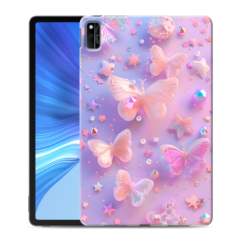 Силиконовый противоударный чехол на Huawei Honor Pad V6 с принтом Бабочки Силиконовый противоударный чехол на Huawei Honor Pad V6 с принтом Бабочки