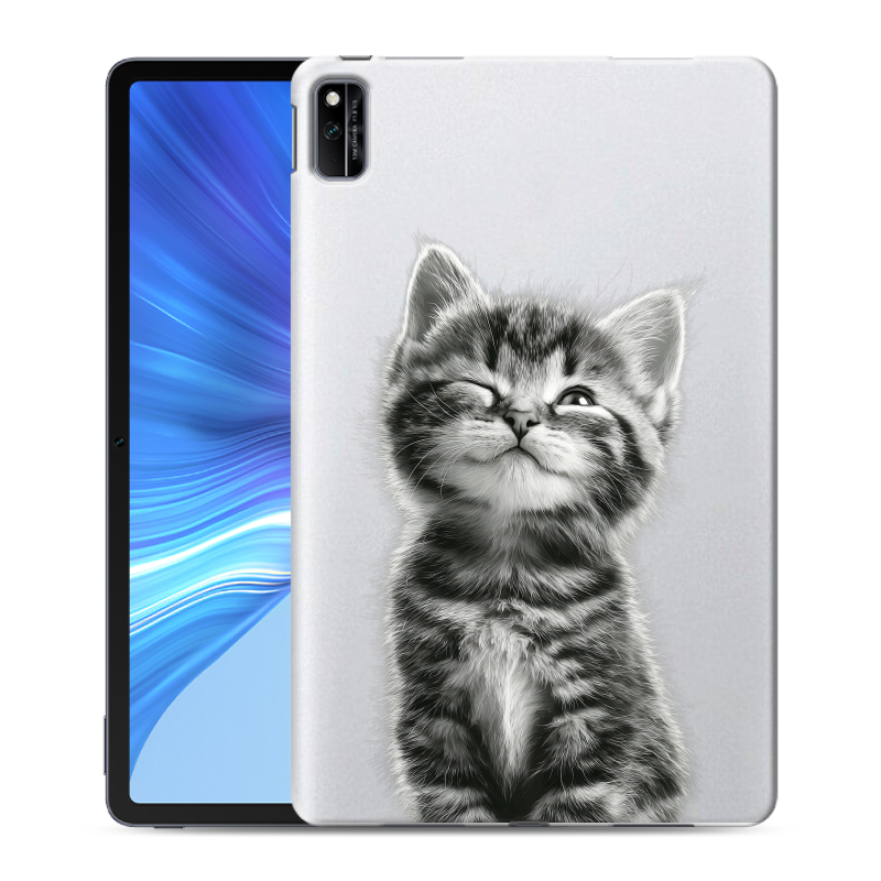 Силиконовый противоударный чехол на Huawei Honor Pad V6 с принтом Котенок Силиконовый противоударный чехол на Huawei Honor Pad V6 с принтом Котенок