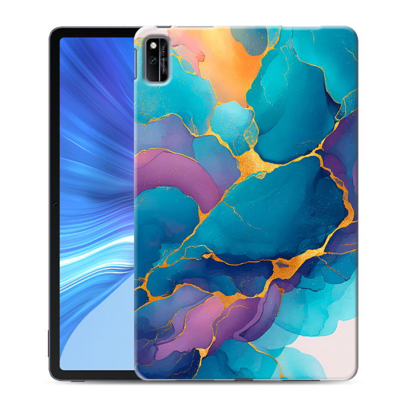 Силиконовый чехол на Huawei Honor Pad V6 с принтом Мрамор блестки Силиконовый чехол на Huawei Honor Pad V6 с принтом Мрамор блестки
