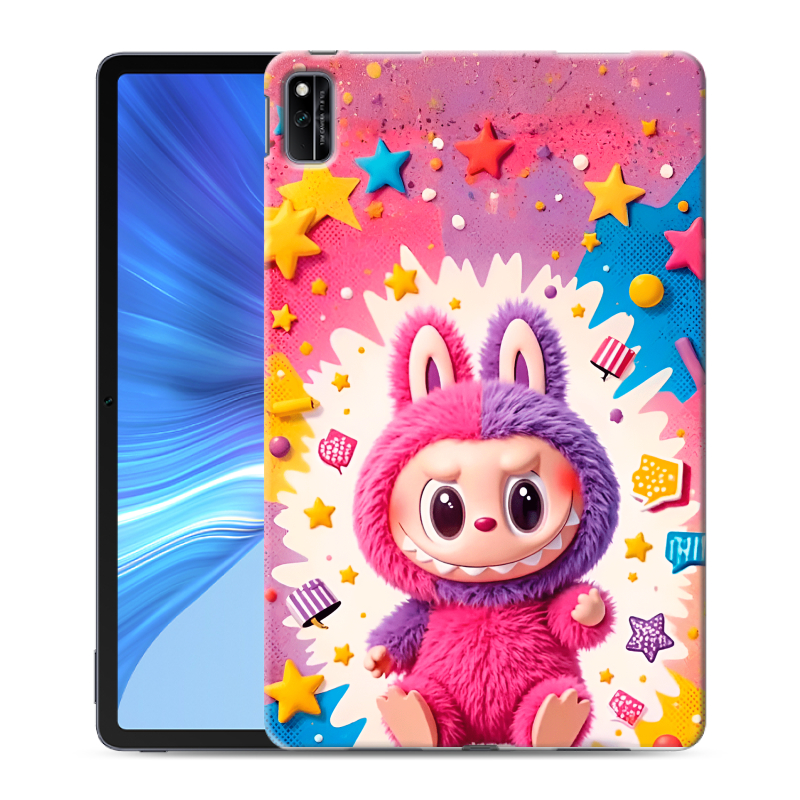 Силиконовый противоударный чехол на Huawei Honor Pad V6 с принтом Labubu Лабубу Силиконовый противоударный чехол на Huawei Honor Pad V6 с принтом Labubu Лабубу