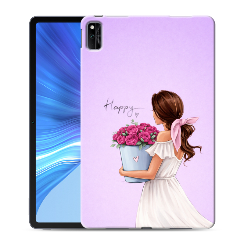 Силиконовый противоударный чехол на Huawei Honor Pad V6 с принтом женский Силиконовый противоударный чехол на Huawei Honor Pad V6 с принтом женский