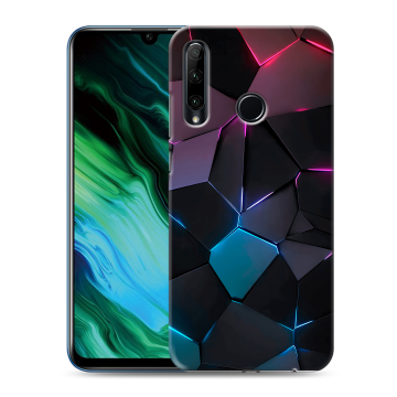 Силиконовый чехол на Huawei Honor 20e с принтом Геометрия неона Силиконовый чехол на Huawei Honor 20e с принтом Геометрия неона