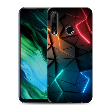 Силиконовый чехол на Huawei Honor 20e с принтом Абстракция неон