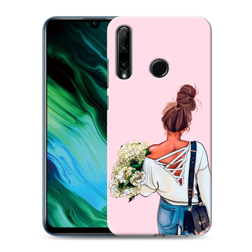 Силиконовый чехол на Huawei Honor 20e с принтом Девушка и букет Силиконовый чехол на Huawei Honor 20e с принтом Девушка и букет