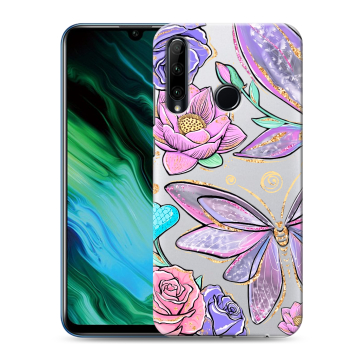Силиконовый чехол на Huawei Honor 20e с принтом Бабочки и цветы Силиконовый чехол на Huawei Honor 20e с принтом Бабочки и цветы