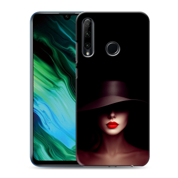 Силиконовый чехол на Huawei Honor 20e с принтом Девушка в шляпе Силиконовый чехол на Huawei Honor 20e с принтом Девушка в шляпе
