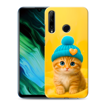 Силиконовый чехол на Huawei Honor 20e с принтом Котенок в шапке