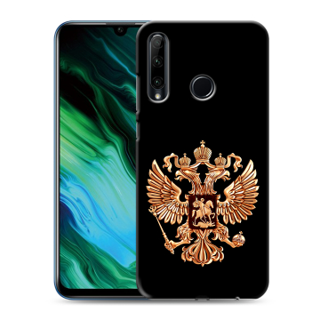 Силиконовый чехол на Huawei Honor 20e с принтом Герб России золотой Силиконовый чехол на Huawei Honor 20e с принтом Герб России золотой