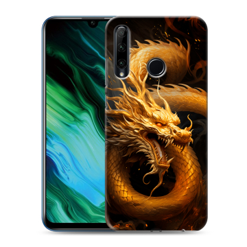 Силиконовый чехол на Huawei Honor 20e с принтом Золотой дракон Силиконовый чехол на Huawei Honor 20e с принтом Золотой дракон