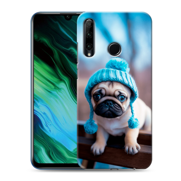 Силиконовый чехол на Huawei Honor 20e с принтом Мопс в шапке Силиконовый чехол на Huawei Honor 20e с принтом Мопс в шапке